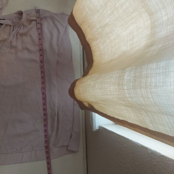 Sen Flowy Blush Pink Blouse Tie Neck One Size - Picture 7 of 9